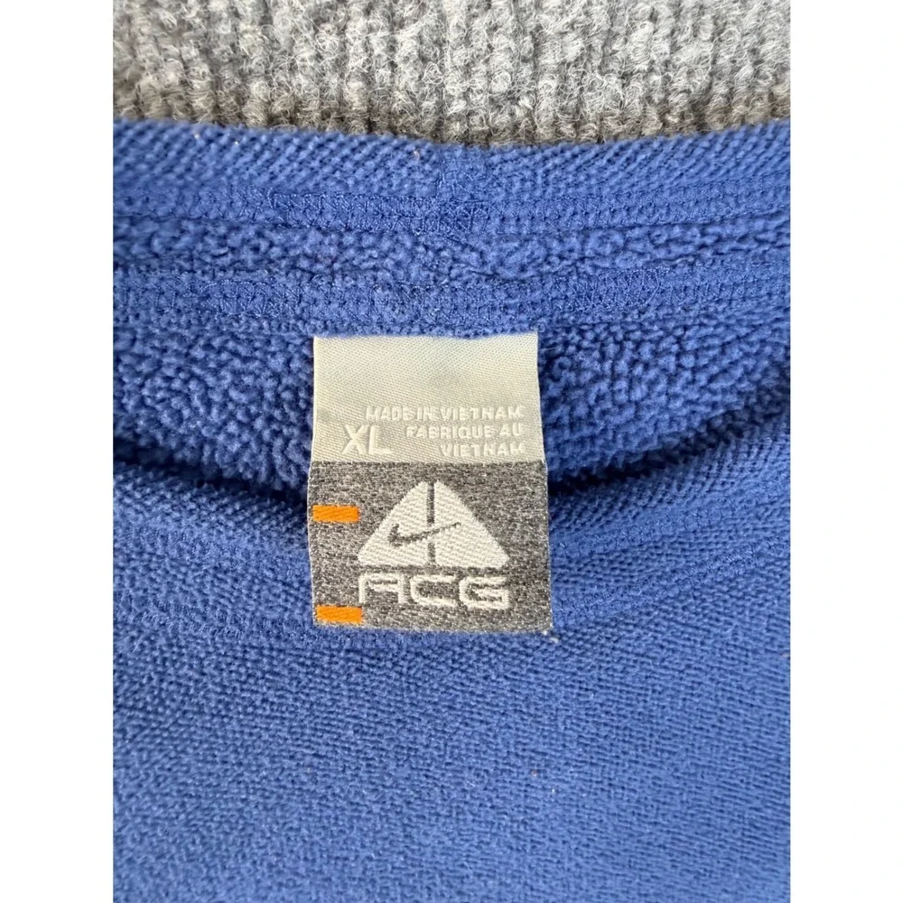 Nike ACG Fleece Sweatshirt Men XL Blue Crewneck Pullover Heavyweight Outdoor Y2K